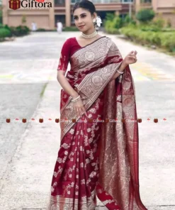 প্রিমিয়াম বেনারসী কাতান শাড়ি (ব্লাউজ পিস সহ)