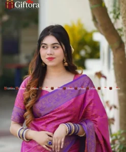 ঐতিহ্যবাহী কাঞ্জিপুরাম সিল্ক শাড়ি (ব্লাউজ পিস সহ)