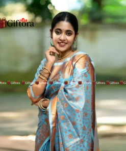 Alternative view of প্রিমিয়াম বেনারসী কাতান শাড়ি (ব্লাউজ পিস সহ)