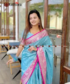 ঐতিহ্যবাহী কাঞ্জিপুরাম সিল্ক শাড়ি (ব্লাউজ পিস সহ)