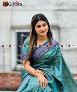 ঐতিহ্যবাহী কাঞ্জিপুরাম সিল্ক শাড়ি (ব্লাউজ পিস সহ)