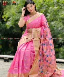 কাঞ্চিপূরাম কাতান শাড়ি (ব্লাউজ পিস সহ)