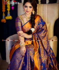 কাঞ্চিপূরাম কাতান শাড়ি (ব্লাউজ পিস সহ)