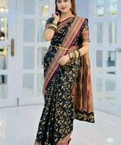 Alternative view of কাশ্মীরি লত কাতান শাড়ি (ব্লাউজ পিস সহ)