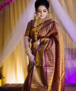 কাঞ্চিপূরাম কাতান শাড়ি (ব্লাউজ পিস সহ)