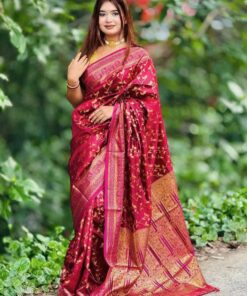 ঐতিহ্যবাহী কাঞ্জিপুরাম সিল্ক শাড়ি (ব্লাউজ পিস সহ)