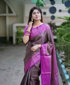 ঐতিহ্যবাহী কাঞ্জিপুরাম সিল্ক শাড়ি (ব্লাউজ পিস সহ)