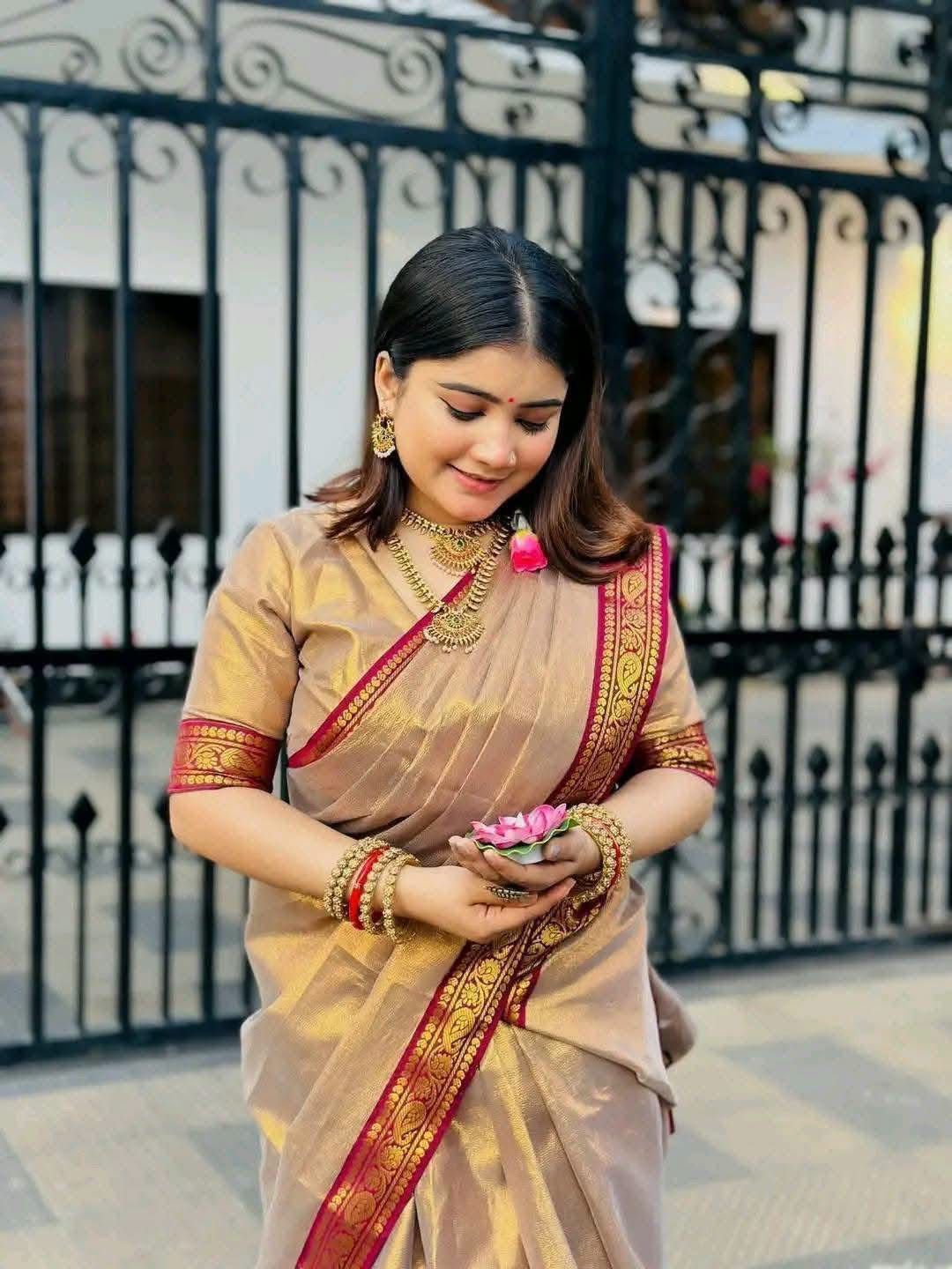 ইন্ডিয়ান লামা সিল্ক (ব্লাউজ পিস সহ)