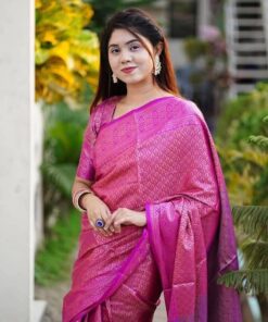 ঐতিহ্যবাহী কাঞ্জিপুরাম সিল্ক শাড়ি (ব্লাউজ পিস সহ)